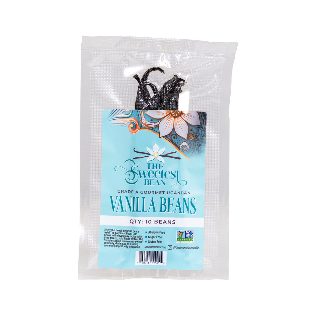 Gourmet Grade-A Ugandan Vanilla Beans, Qty. 10 Beans